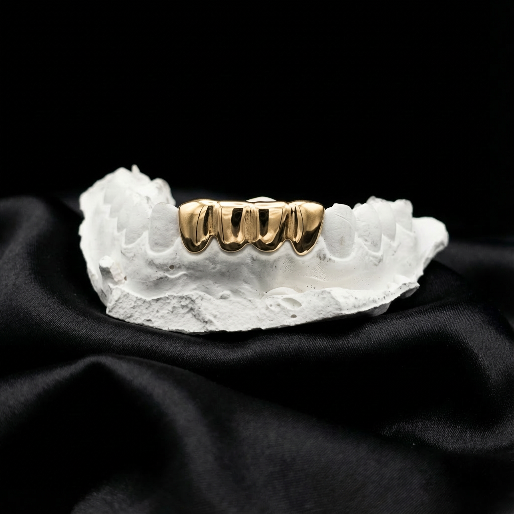 Yellow gold bottom grillz