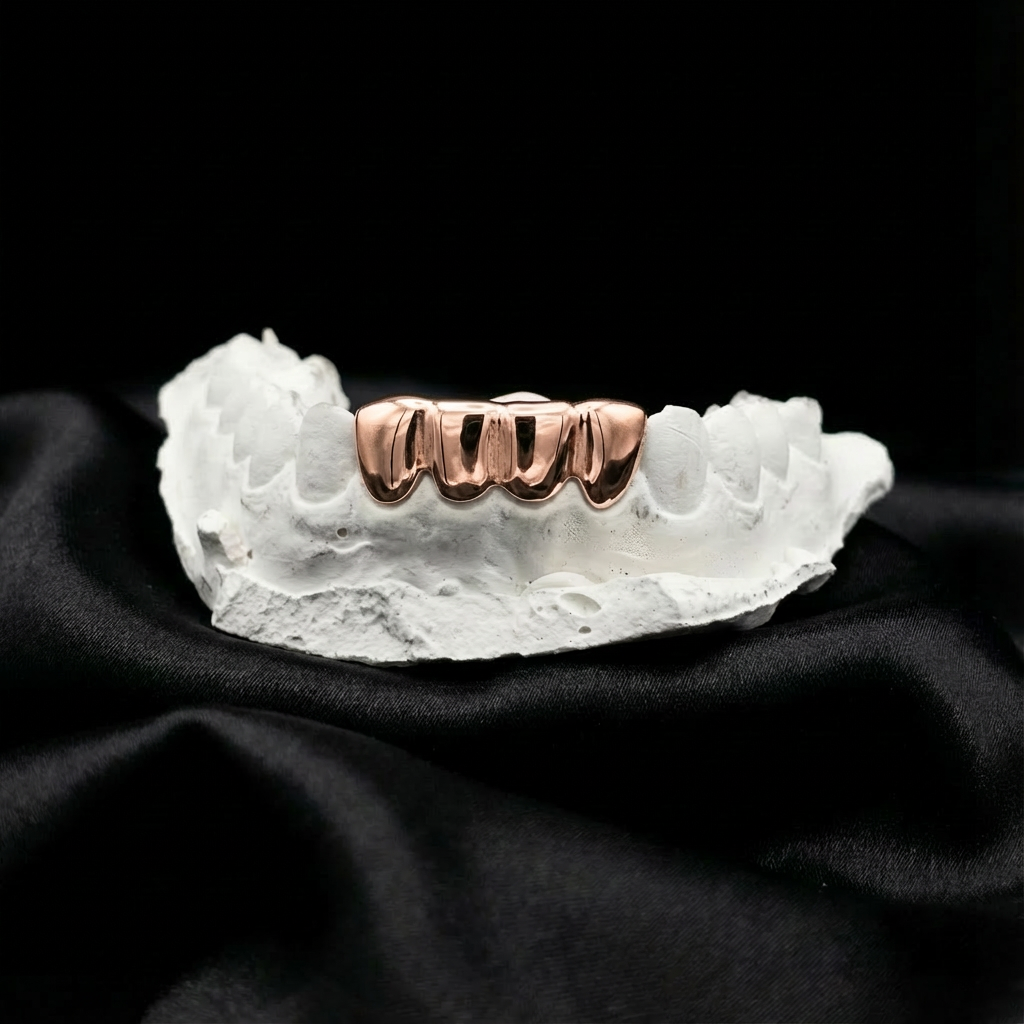 Rose gold bottom grillz 4 piece