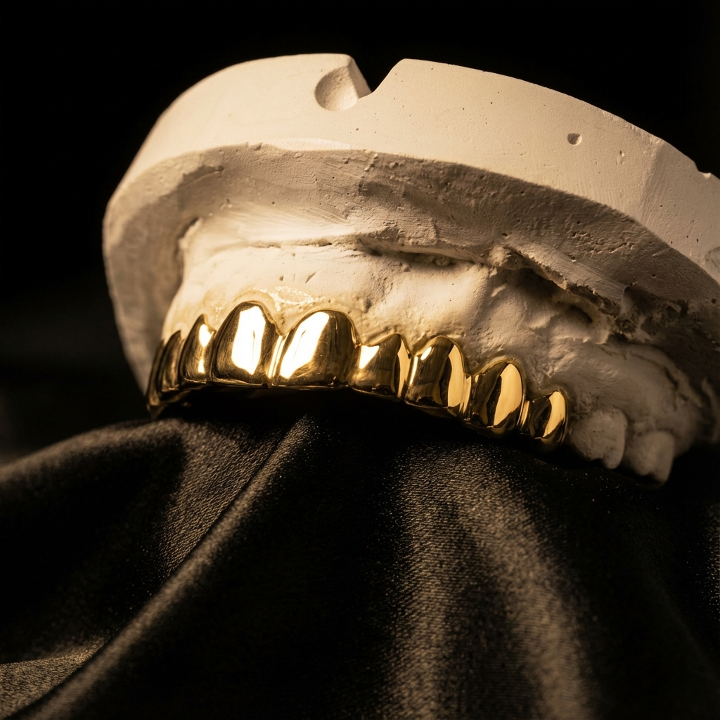 Golden grillz full set on top teeth