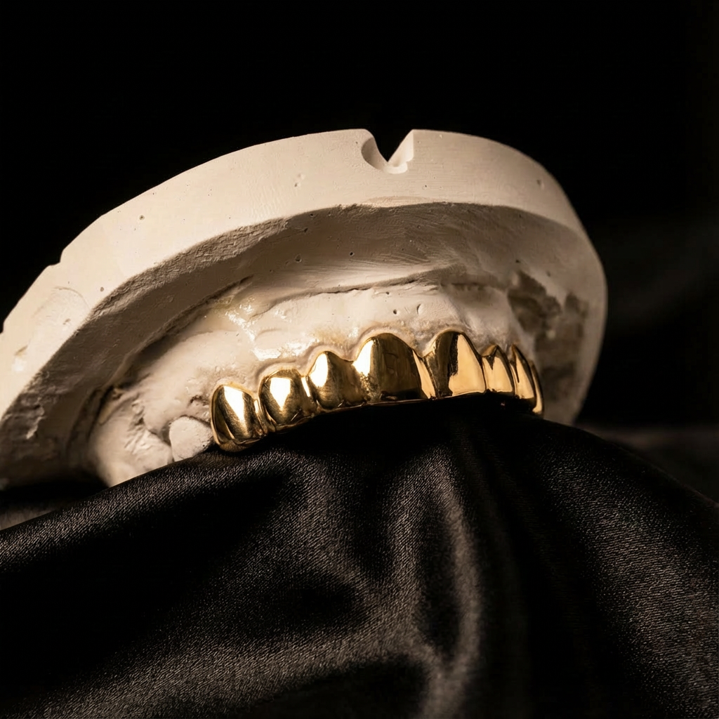 Golden top grillz set 8 teeth