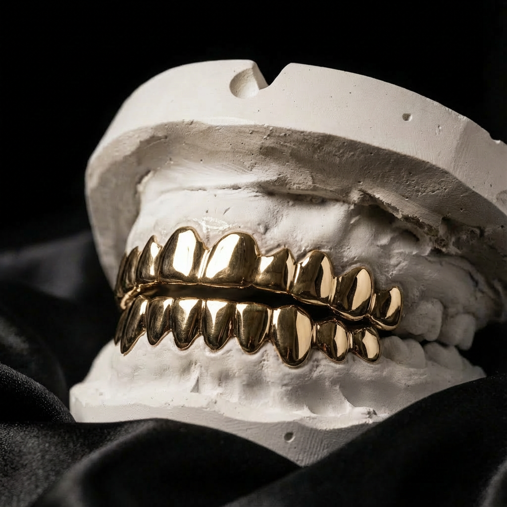 Grillz yellow gold full set top and bottom