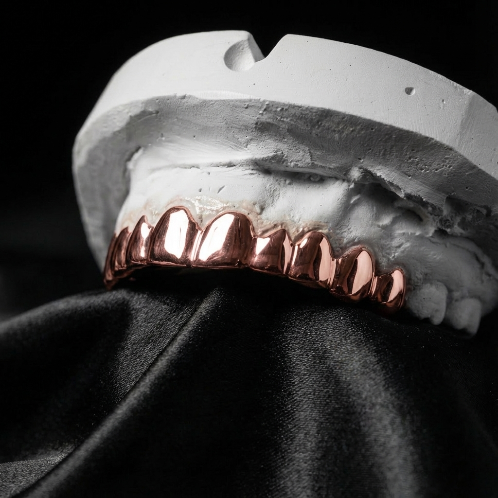 Rose golden grillz full top set
