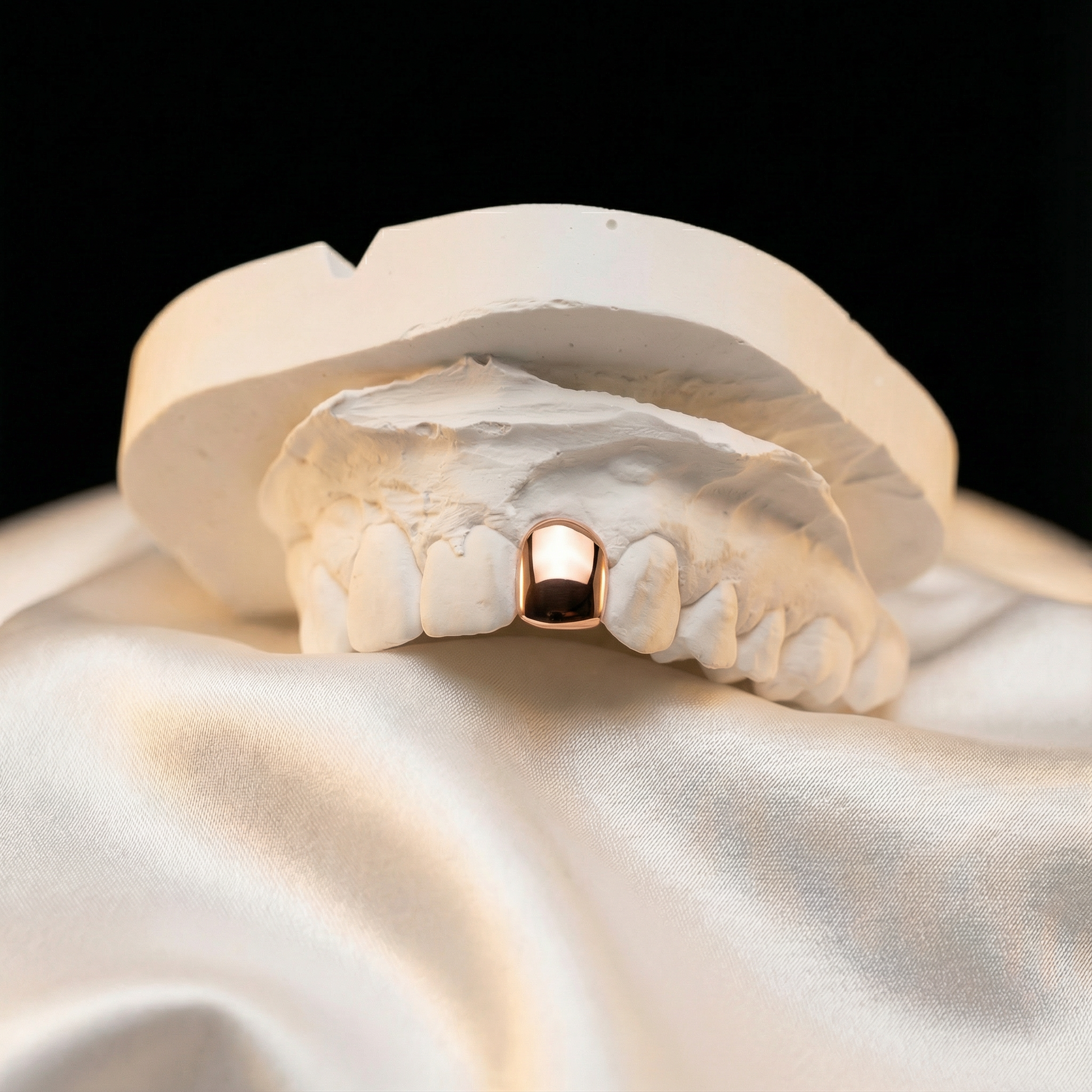 Single tooth rose golden grillz