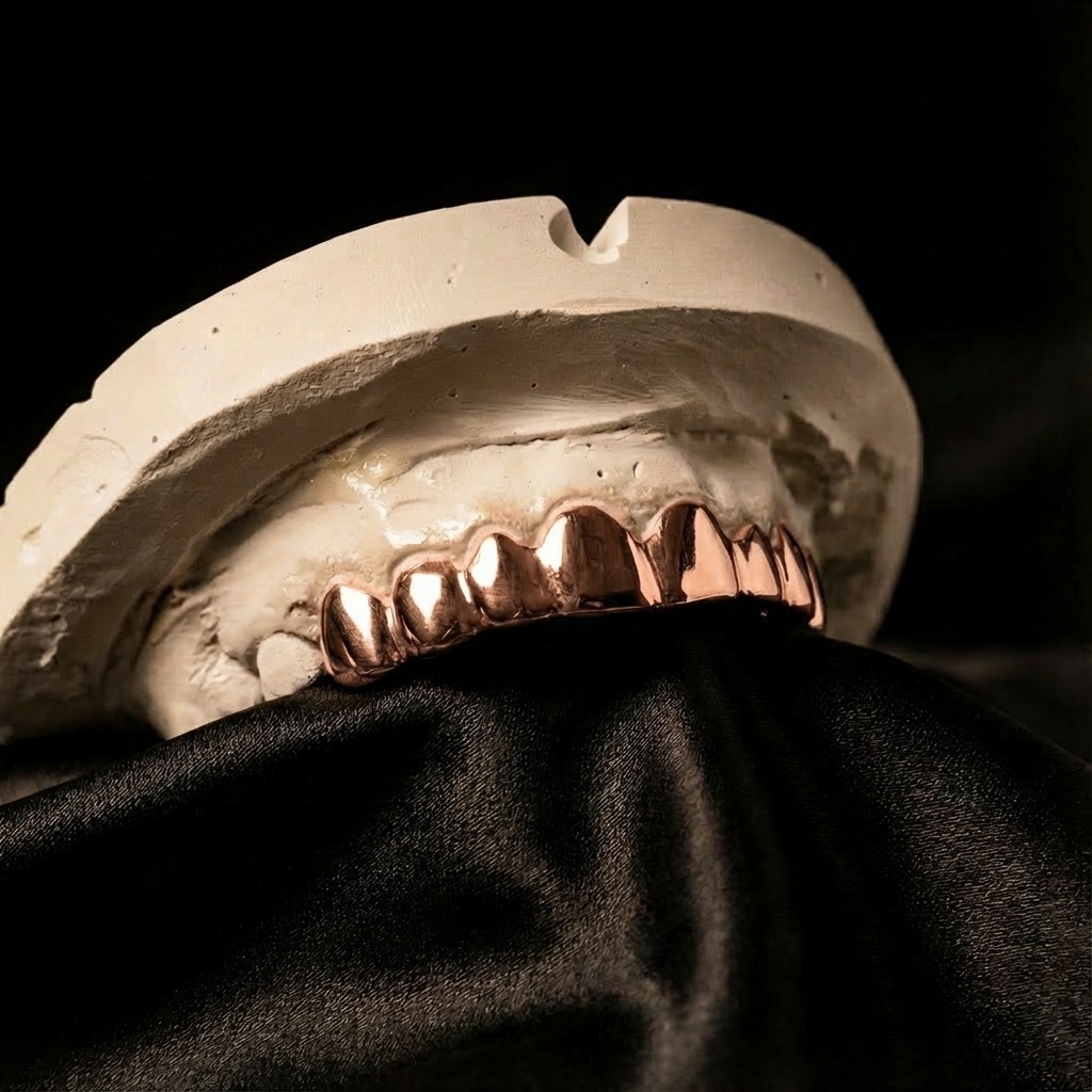 Rose gold grillz set top jaw 8 teeth