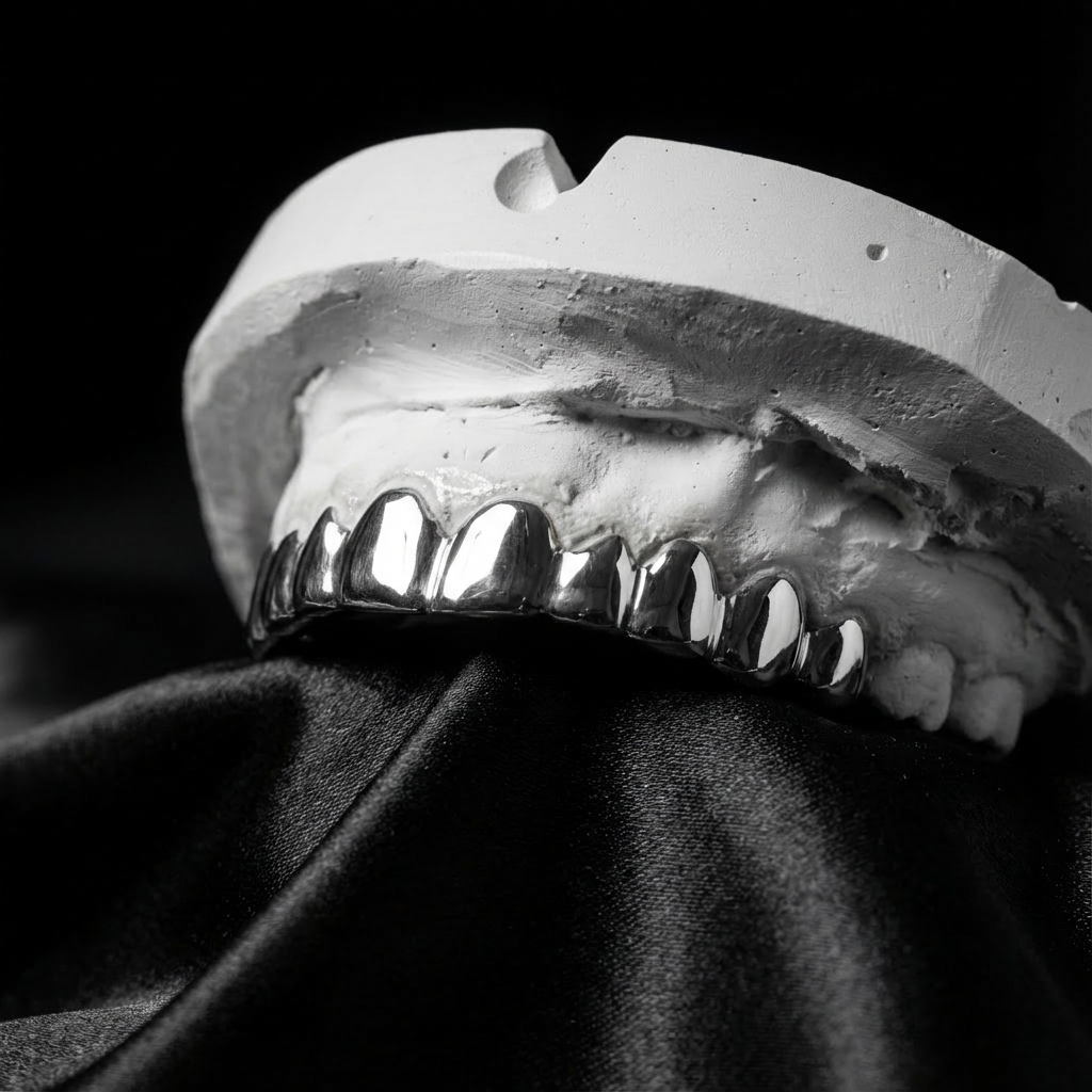Silver grillz full set on top 10 teeth