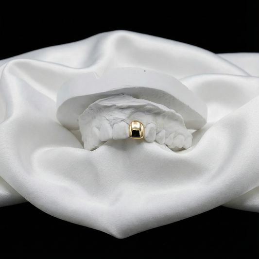 Yellow golden teeth single grillz