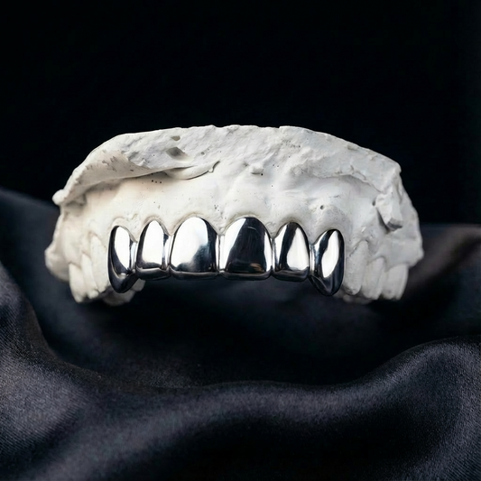 Silver full top grillz set